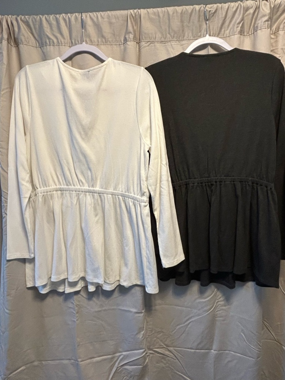 Lane Bryant White and Black Wrap-Front Long Sleeve Tops - Picture 7 of 7